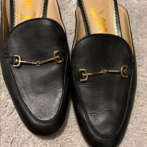 Sam Edelman Black Flats with Gold Accents